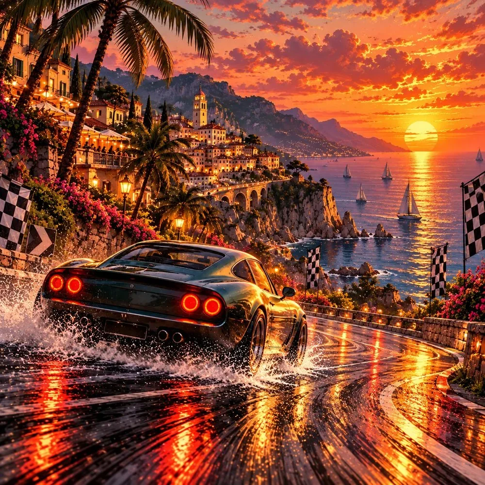 Coastal Sunset Drift — wooden jigsaw puzzle by KOOBOOX