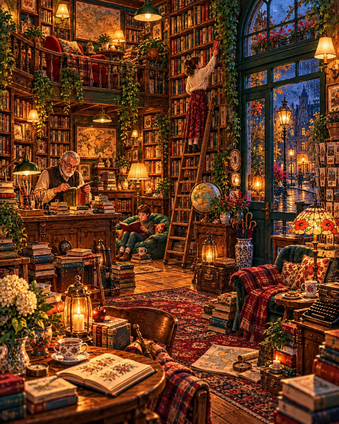 The Old Bookshop — wooden jigsaw puzzle by KOOBOOX