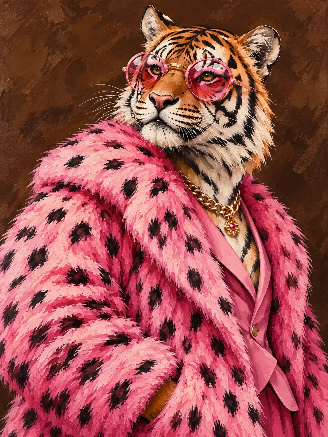 Tiger in Pink — wooden jigsaw puzzle by KOOBOOX