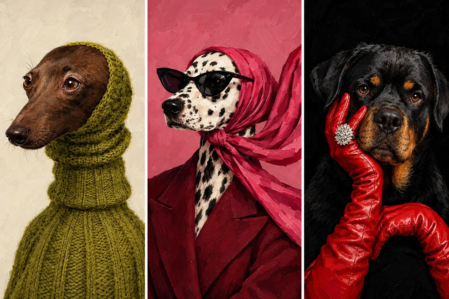 Dogs in Vogue — wooden jigsaw puzzle by KOOBOOX