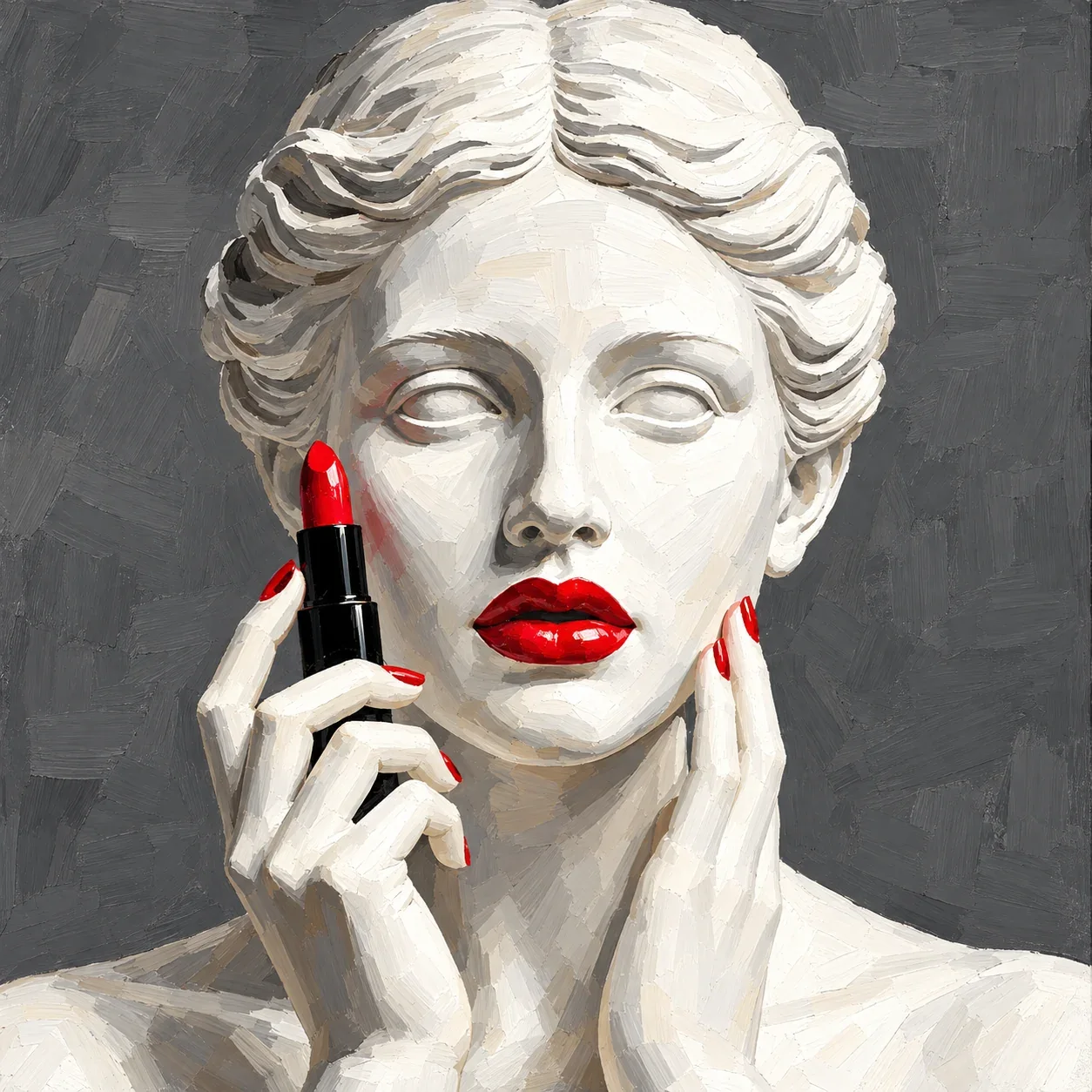 Red Lip Muse — wooden jigsaw puzzle by KOOBOOX