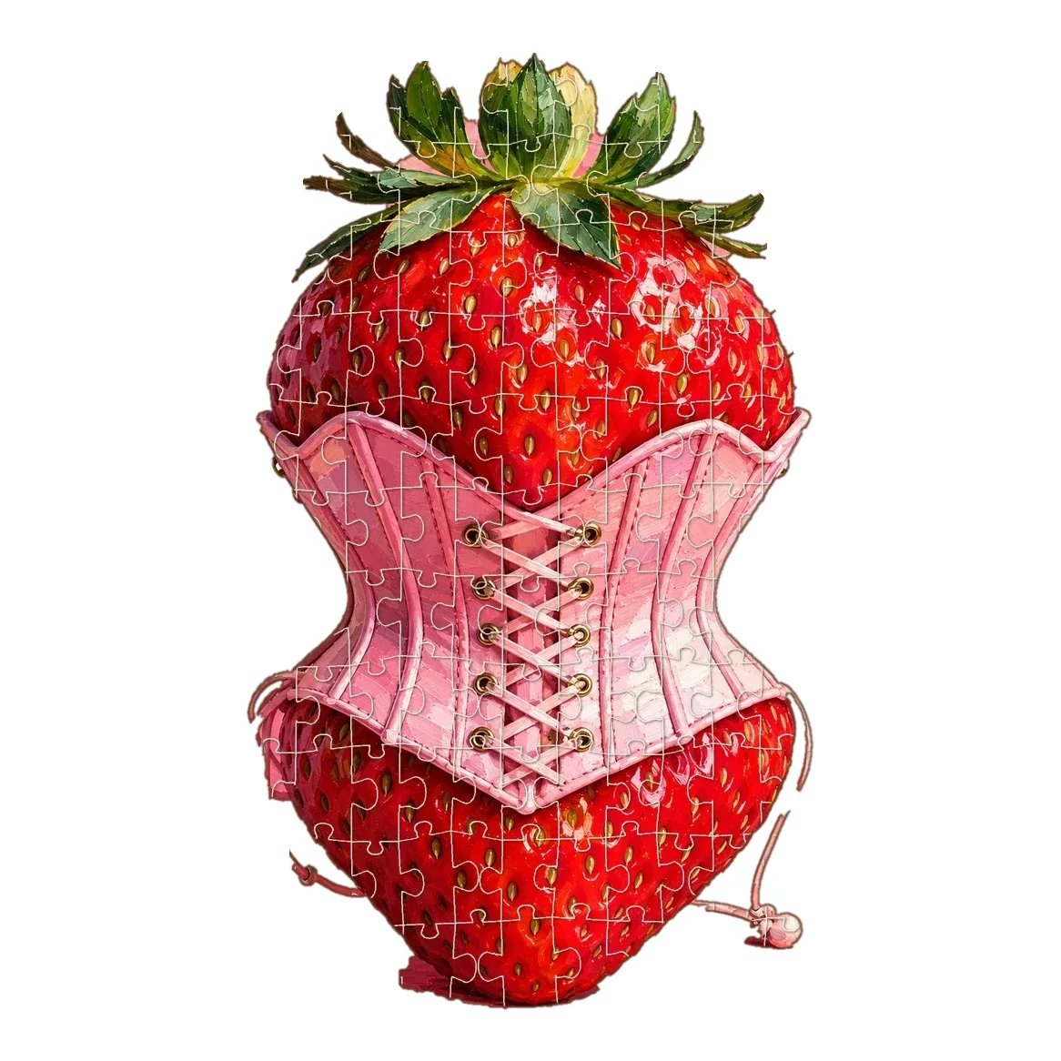 Strawberry Corset — wooden jigsaw puzzle by KOOBOOX