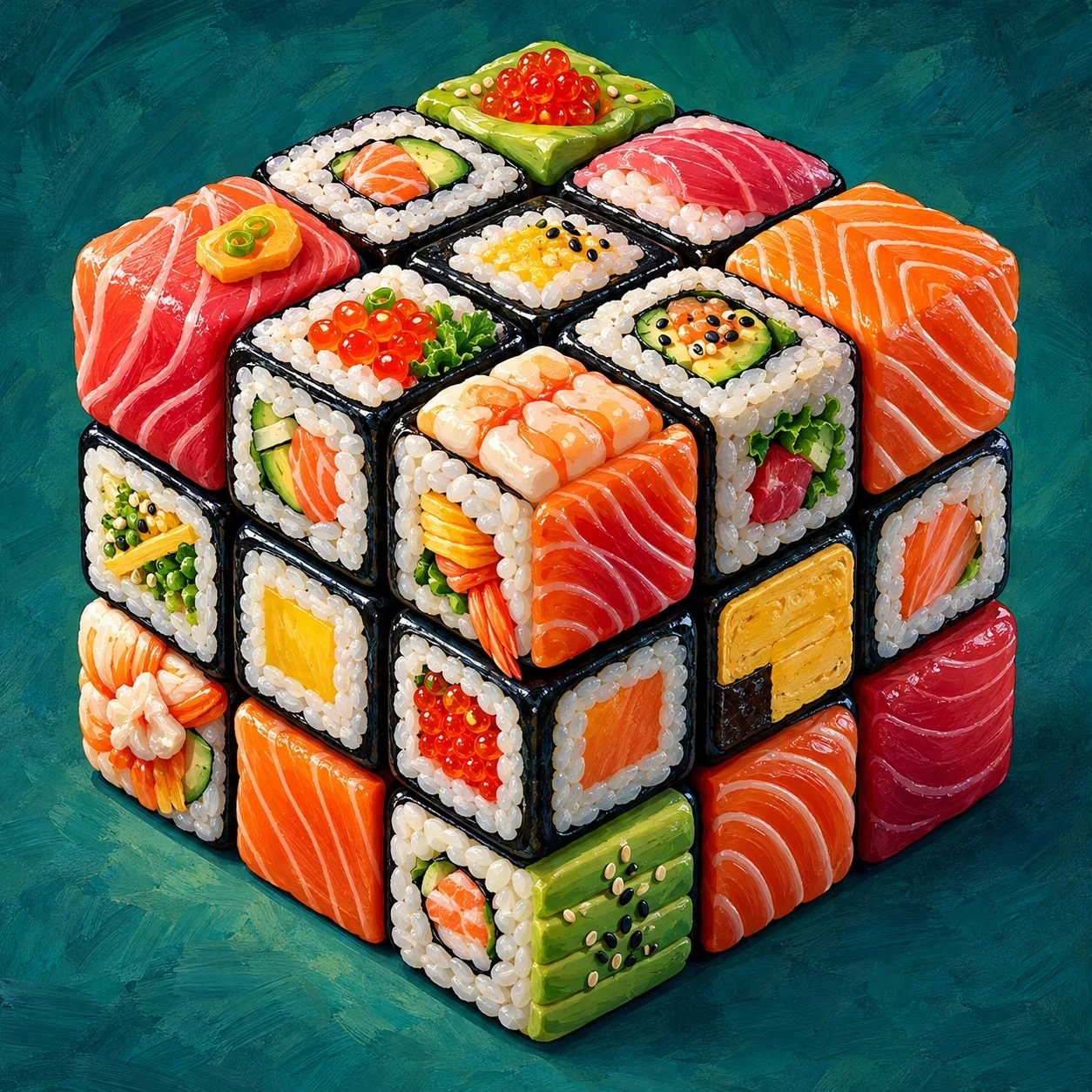 Sushi Cube — wooden jigsaw puzzle by KOOBOOX