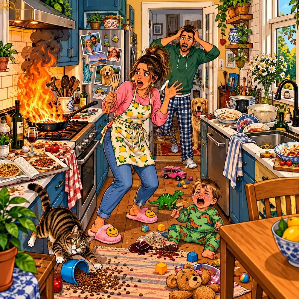 Kitchen Meltdown — wooden jigsaw puzzle by KOOBOOX