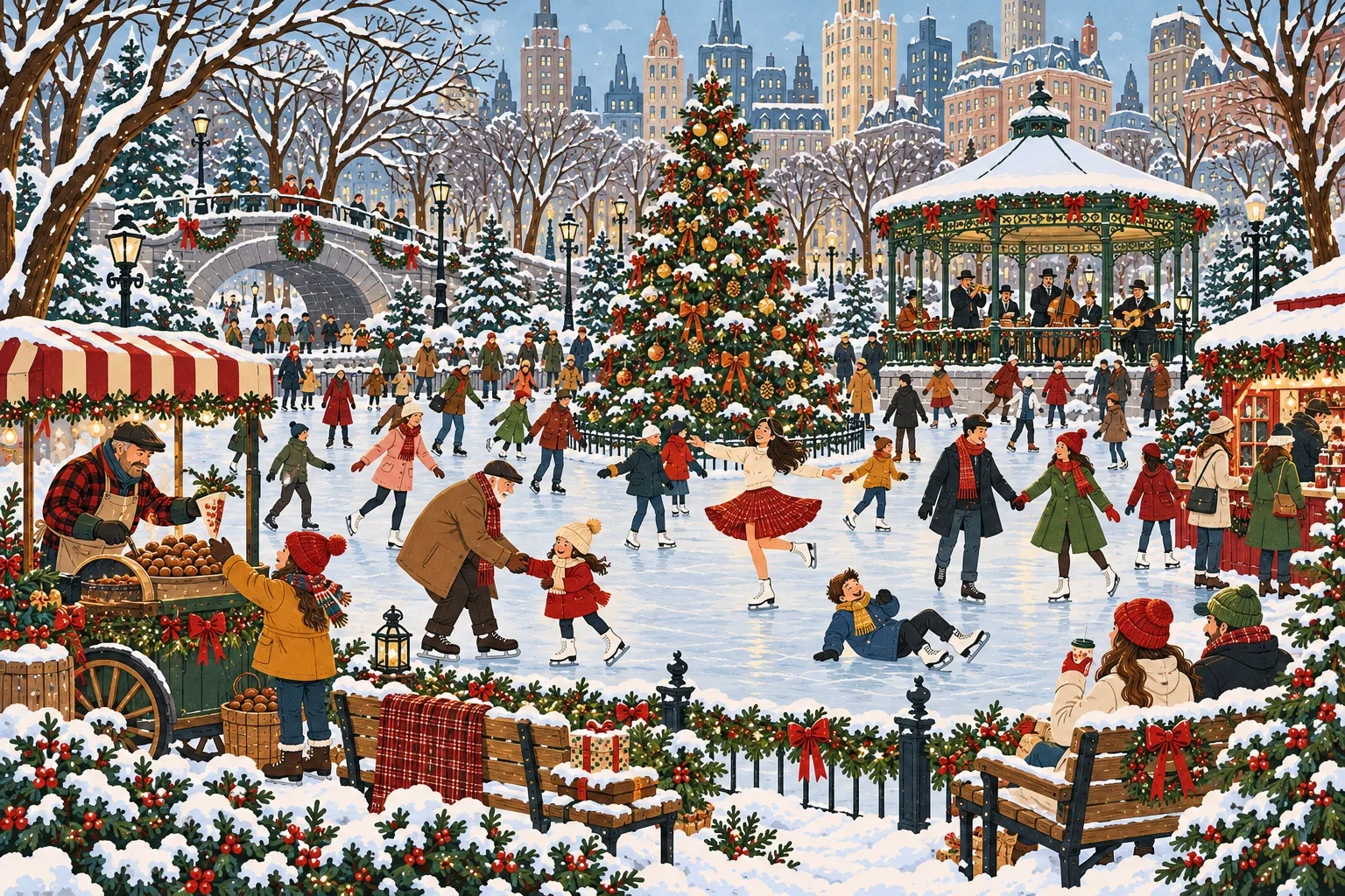 Skating in the Park — wooden jigsaw puzzle by KOOBOOX