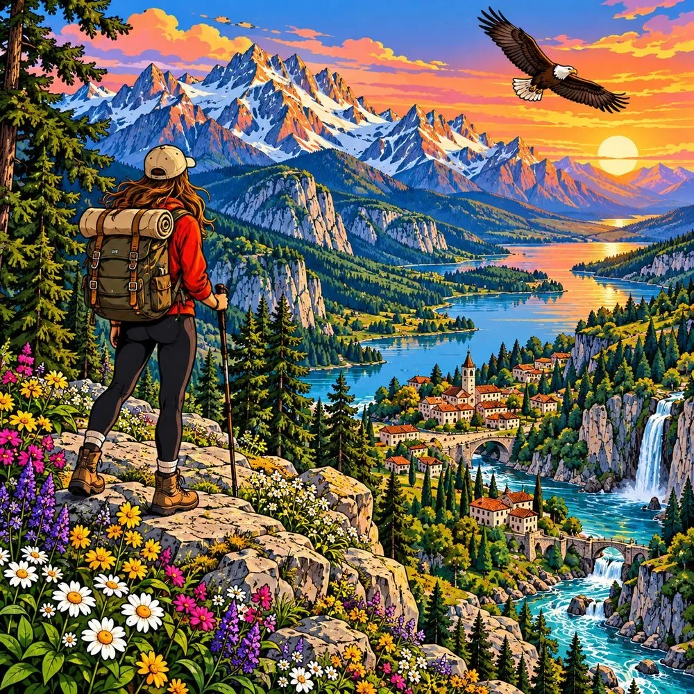 Mountain Overlook — wooden jigsaw puzzle by KOOBOOX