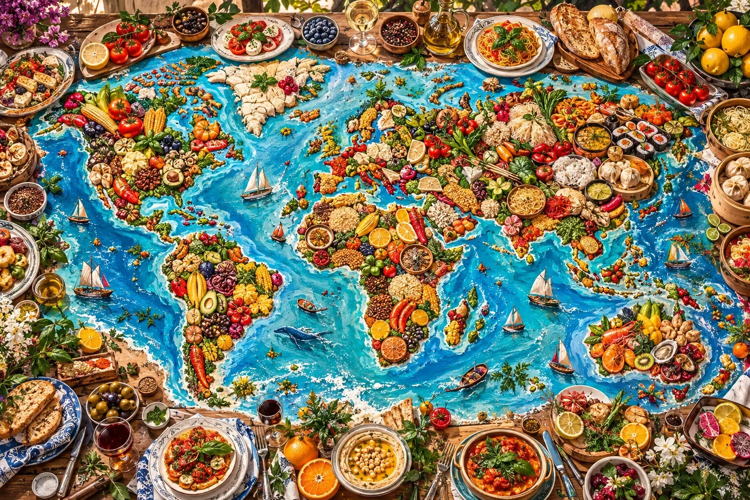 World Feast Map · World — wooden jigsaw puzzle by KOOBOOX