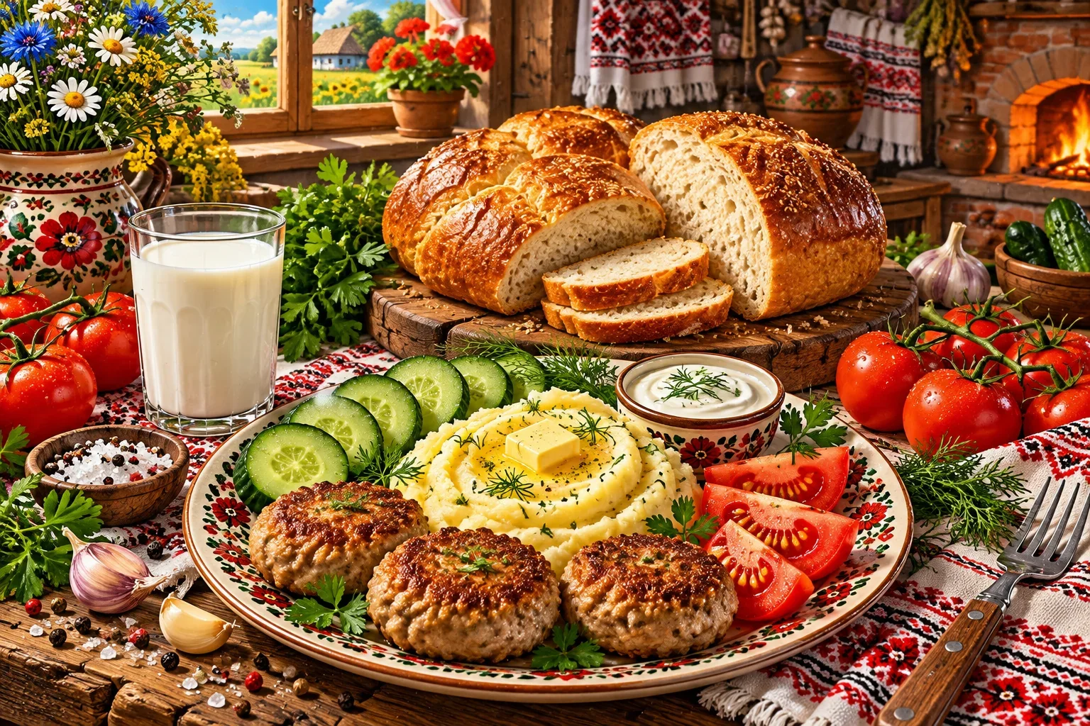 Grandma's Dinner · Ukraine — wooden jigsaw puzzle by KOOBOOX