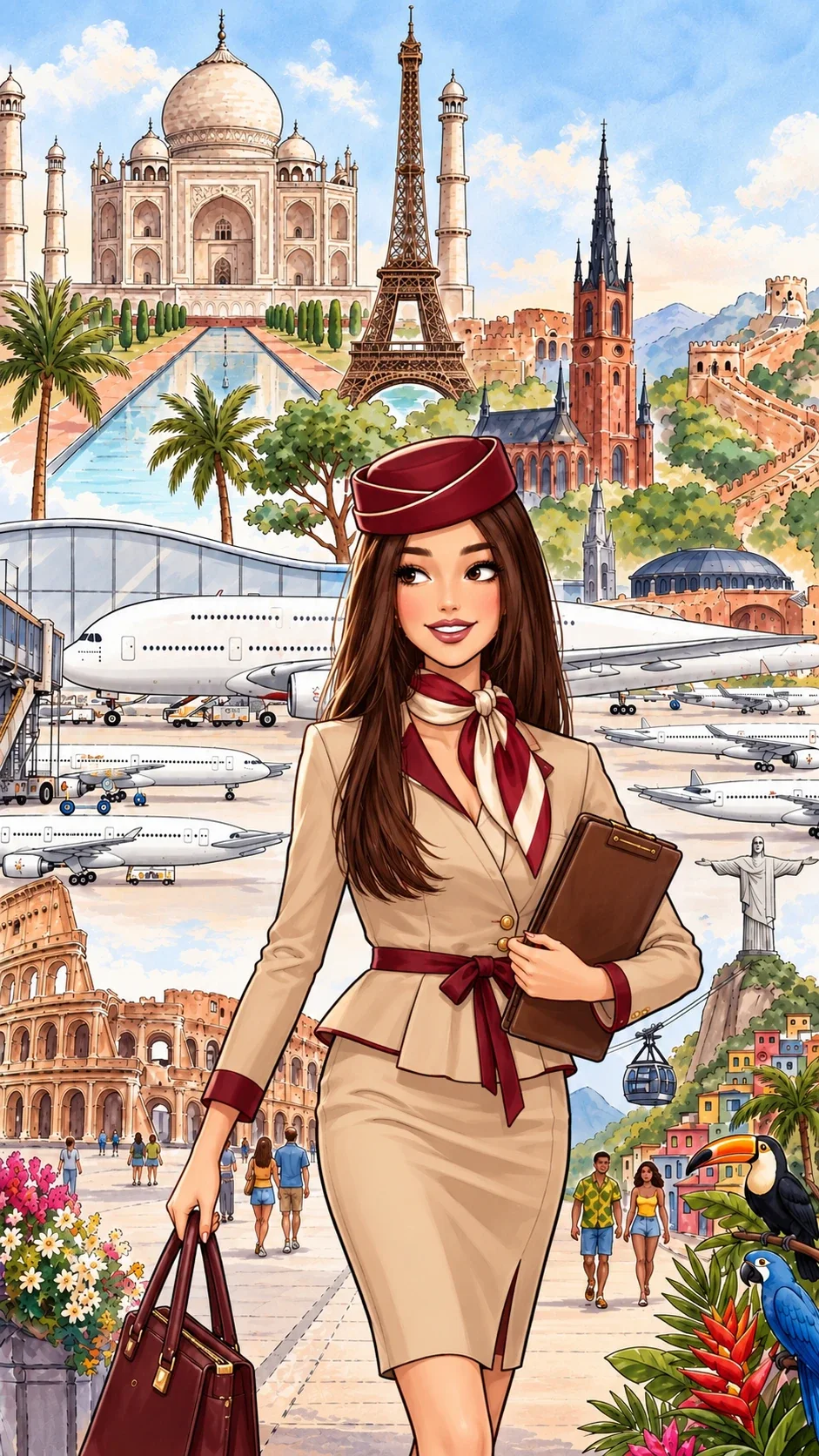 Wings Around the World — wooden jigsaw puzzle by KOOBOOX