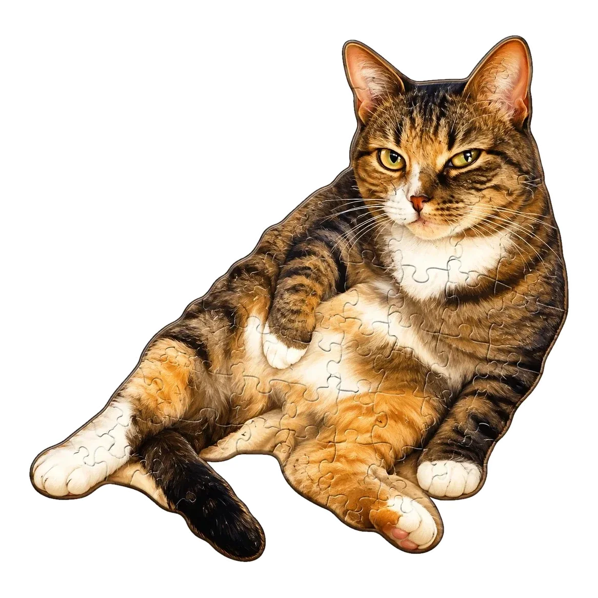 Lounging Tabby — wooden jigsaw puzzle by KOOBOOX