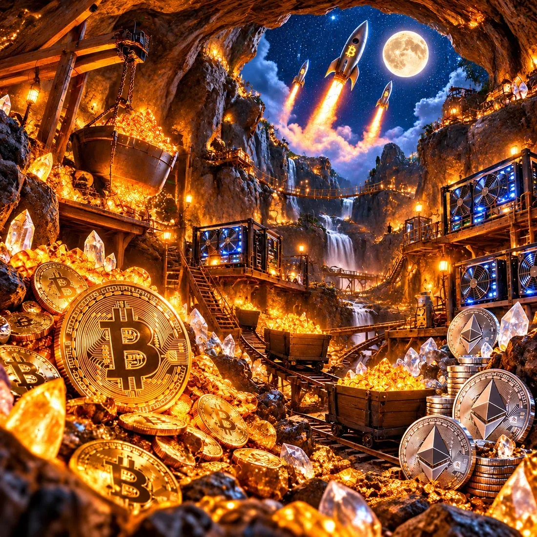 To the Moon Mine — wooden jigsaw puzzle by KOOBOOX
