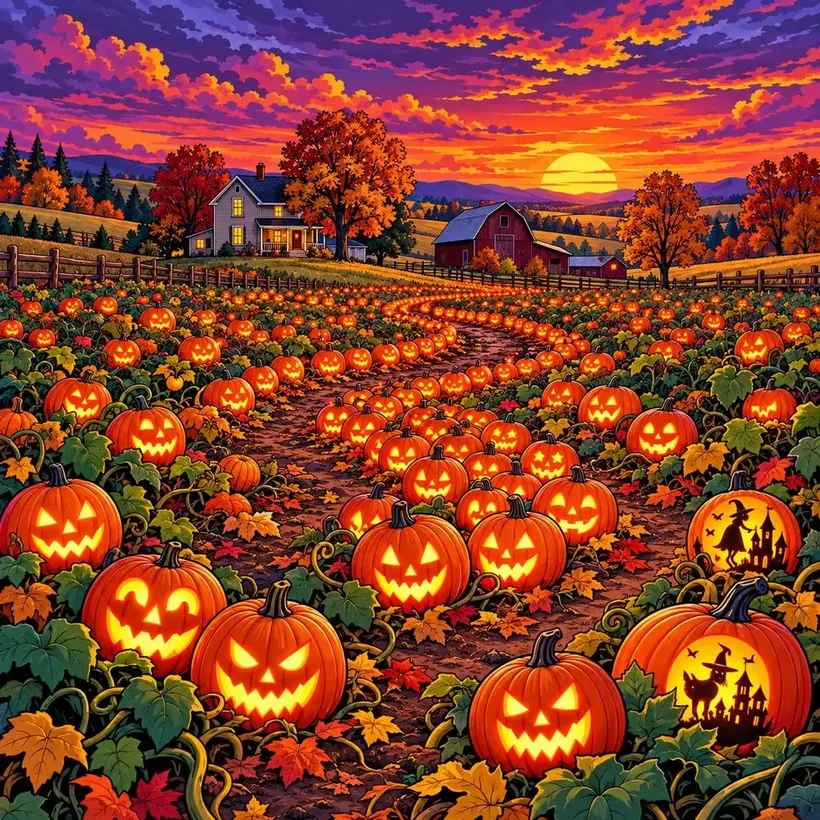 Pumpkin Patch Sunset jigsaw puzzle