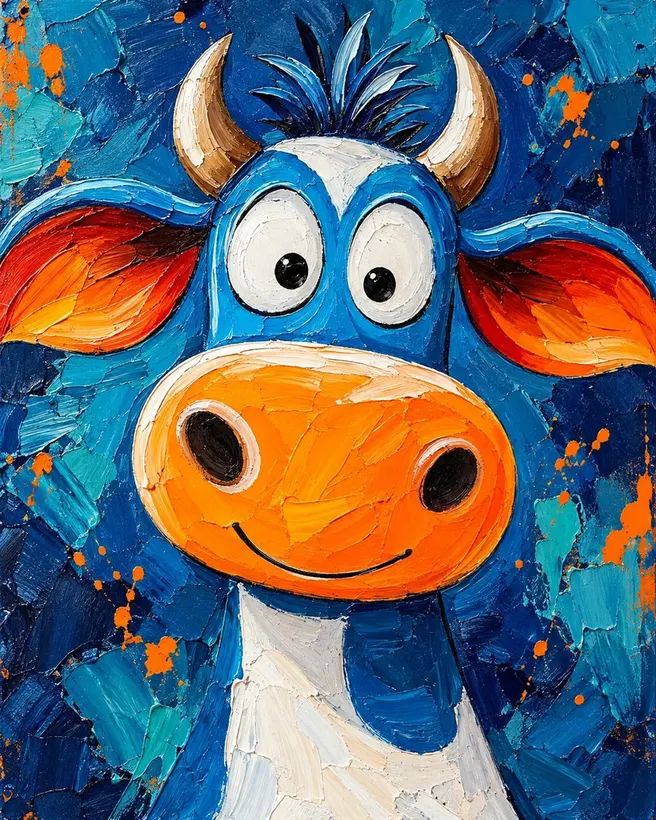 Blue Moo jigsaw puzzle