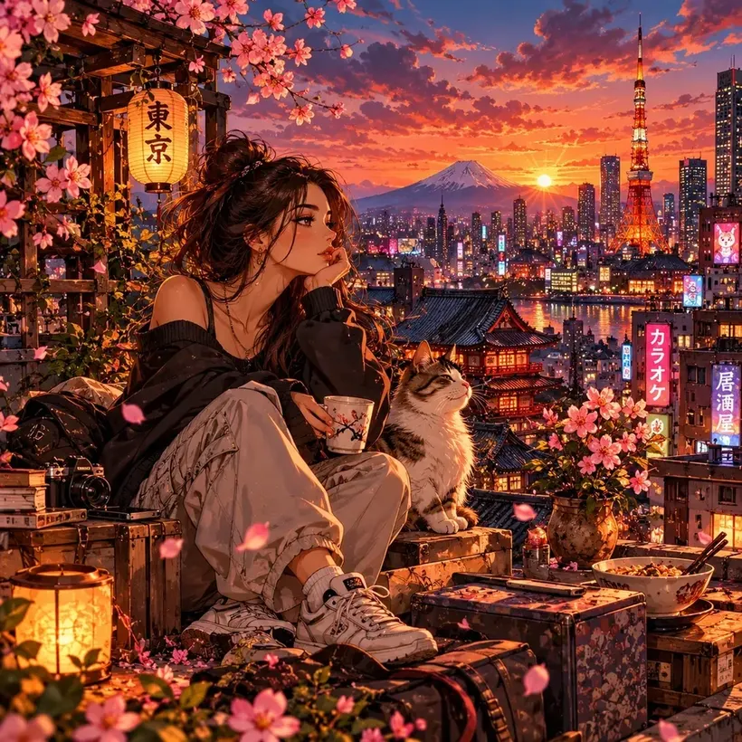 Tokyo Rooftop Sunset jigsaw puzzle