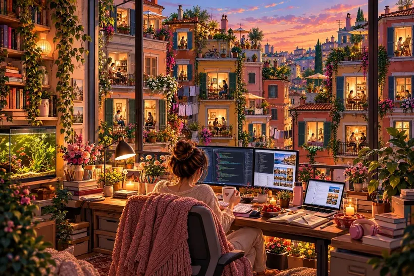 Sunset Home Office jigsaw puzzle