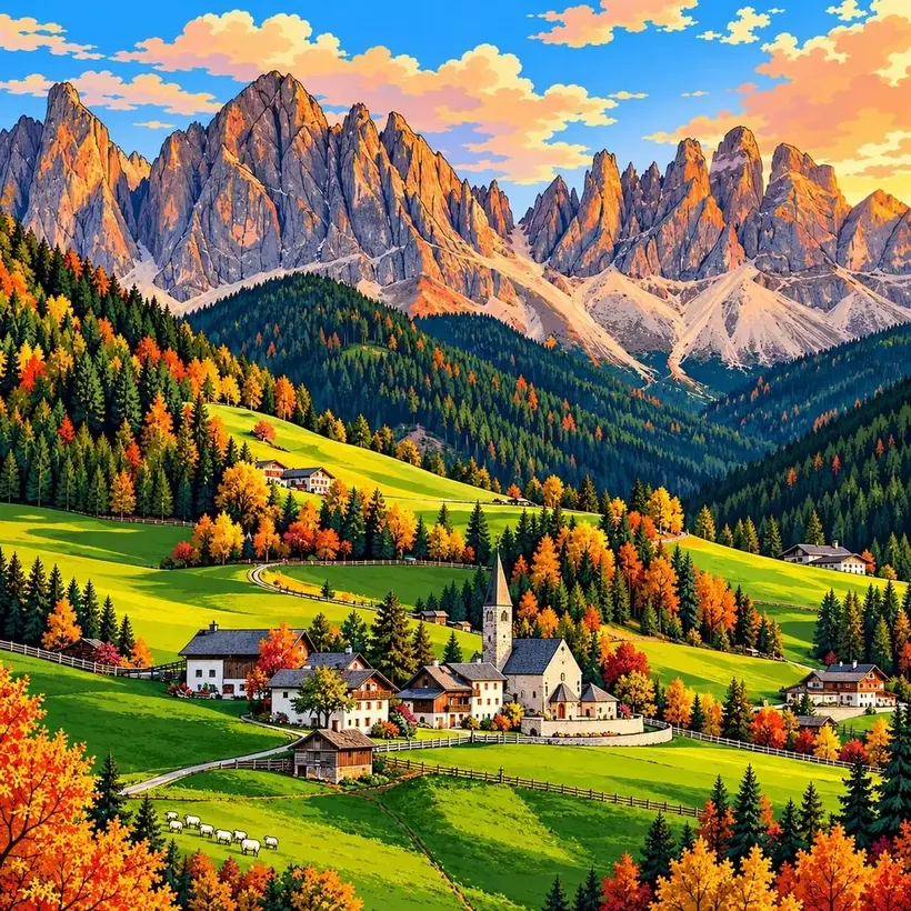 Dolomites in Autumn jigsaw puzzle