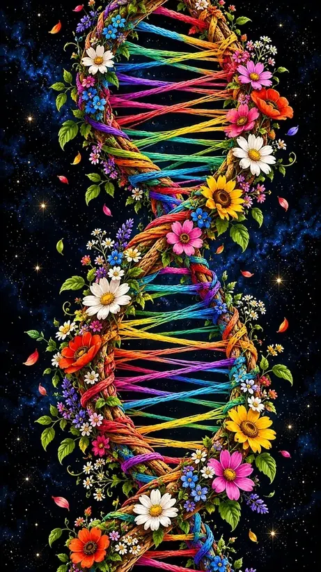 Blooming DNA jigsaw puzzle