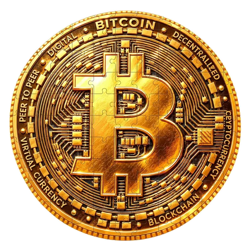Golden Bitcoin jigsaw puzzle
