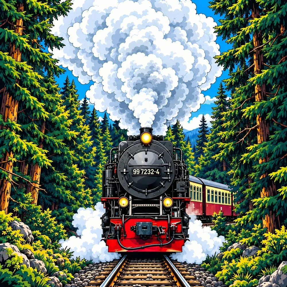 Forest Steam Train — wooden jigsaw puzzle by KOOBOOX