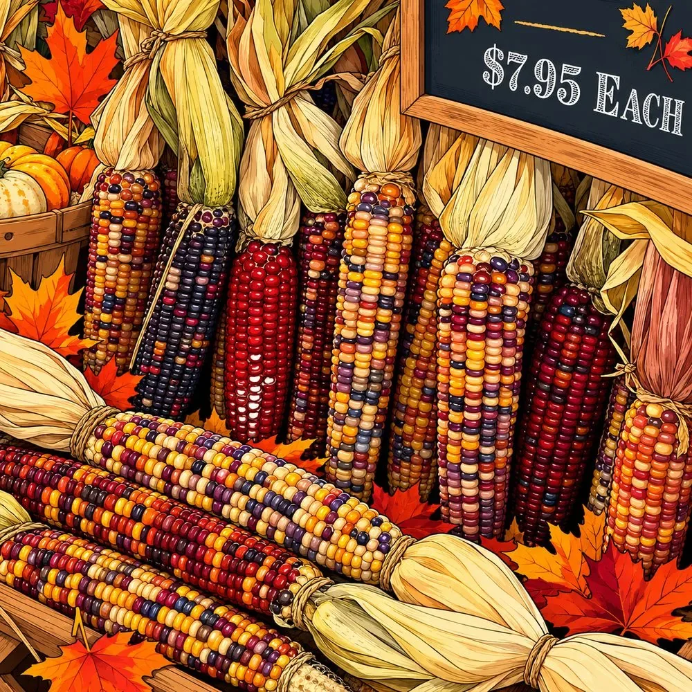 Harvest Corn Market — wooden jigsaw puzzle by KOOBOOX