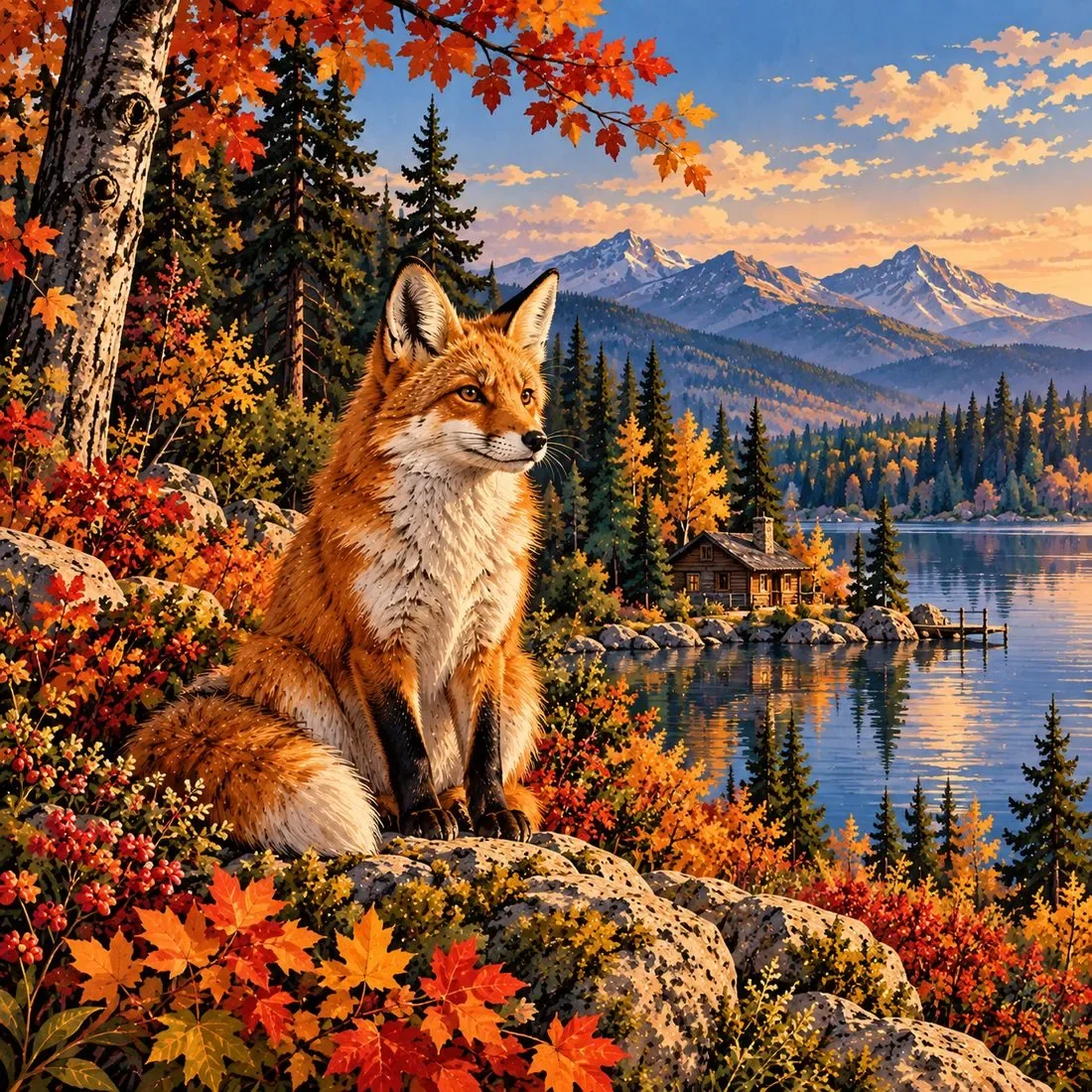 Autumn Fox — wooden jigsaw puzzle by KOOBOOX