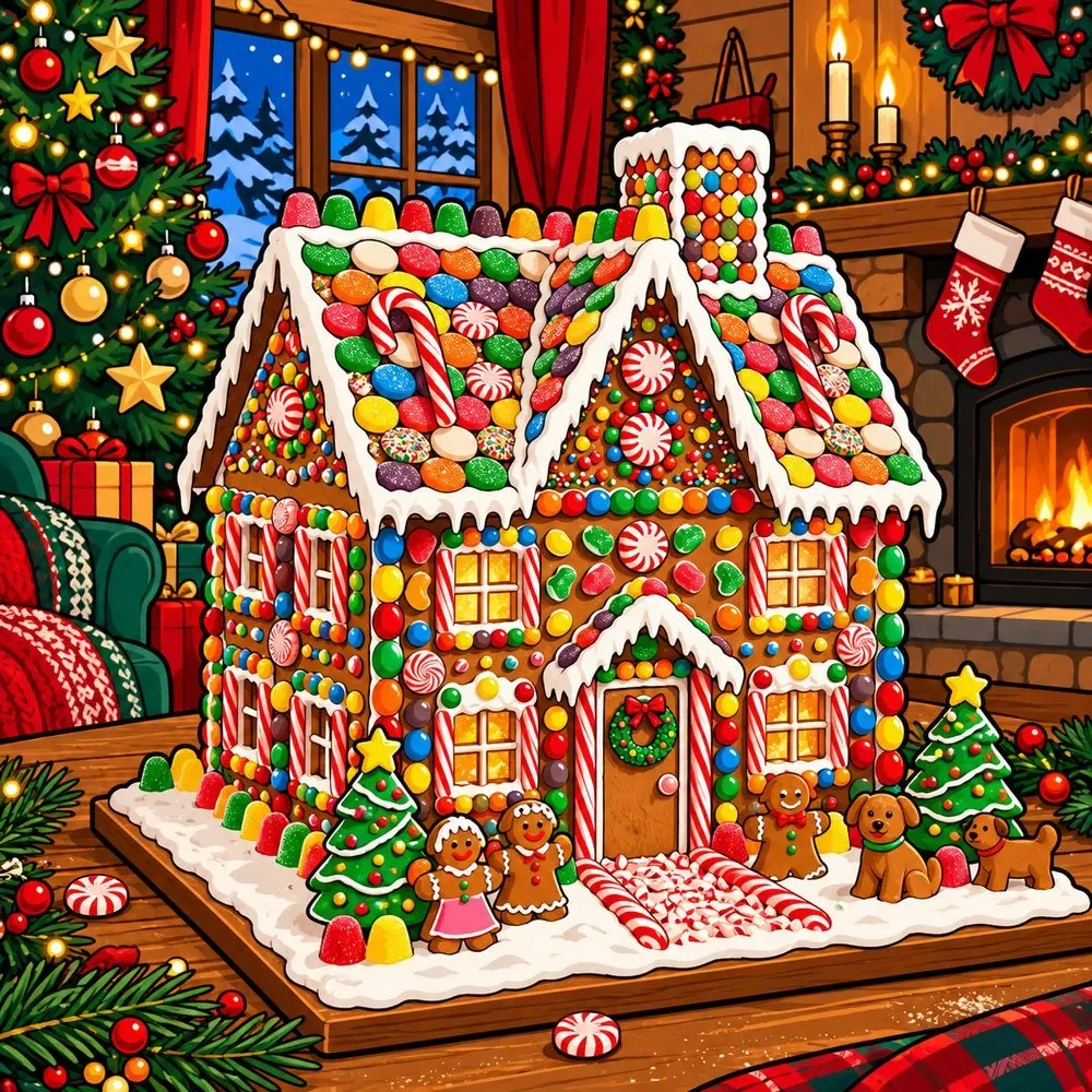 Gingerbread House — wooden jigsaw puzzle by KOOBOOX