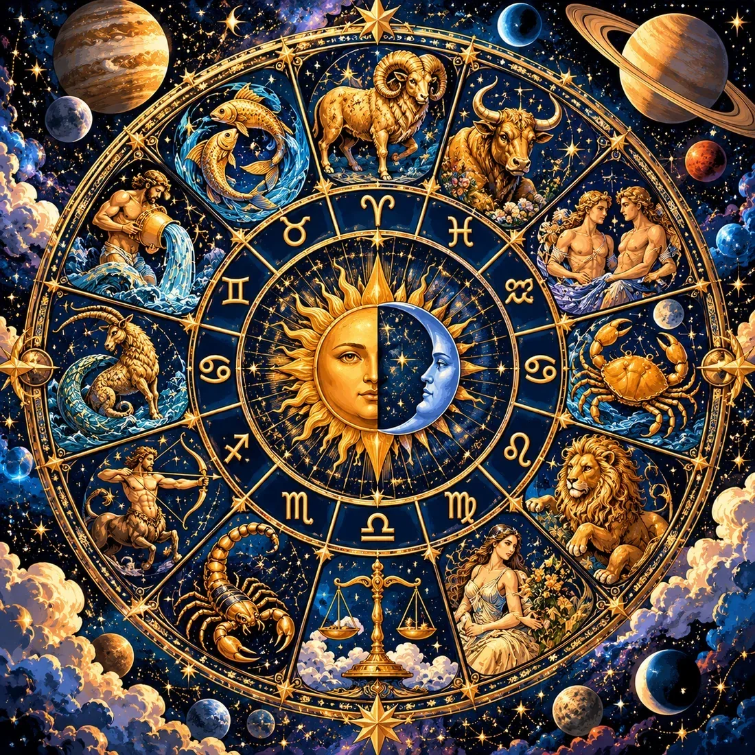 Zodiac Wheel — wooden jigsaw puzzle by KOOBOOX