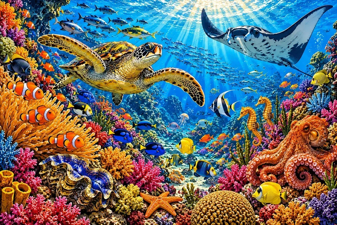 Coral Reef — wooden jigsaw puzzle by KOOBOOX