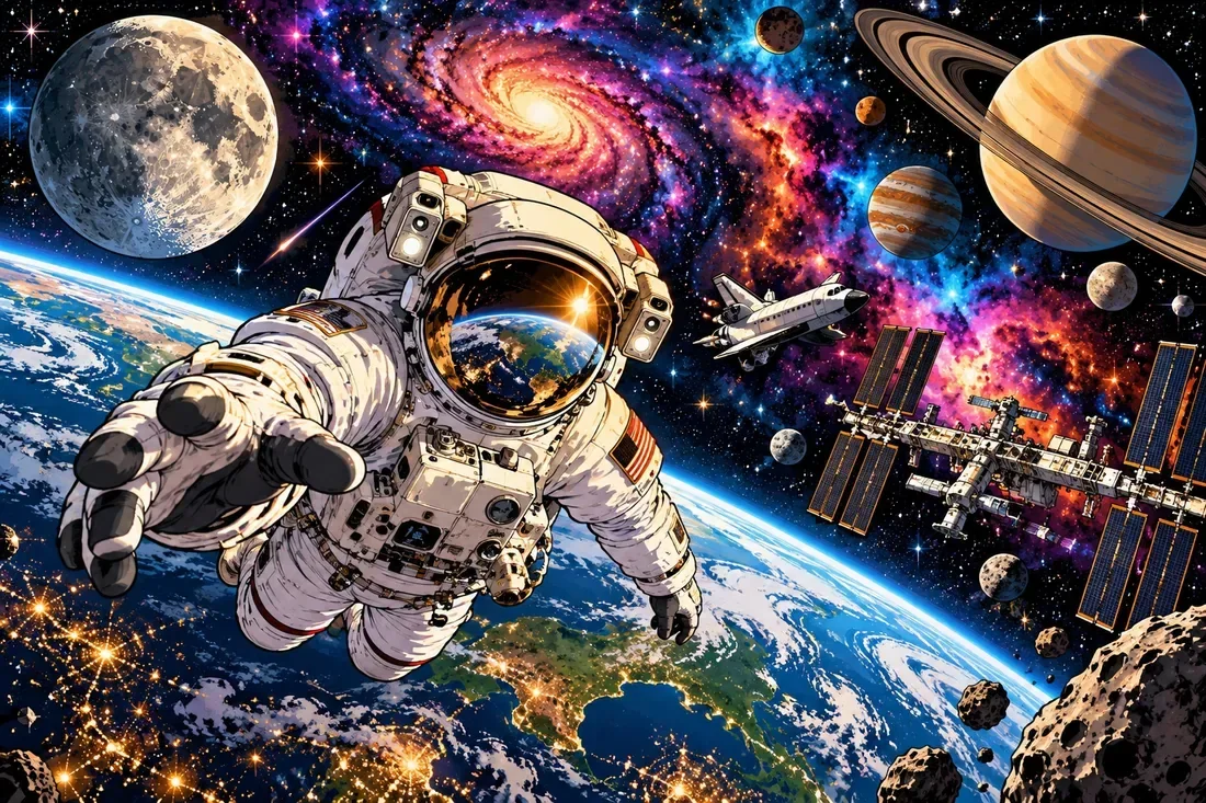 Astronaut Above Earth — wooden jigsaw puzzle by KOOBOOX