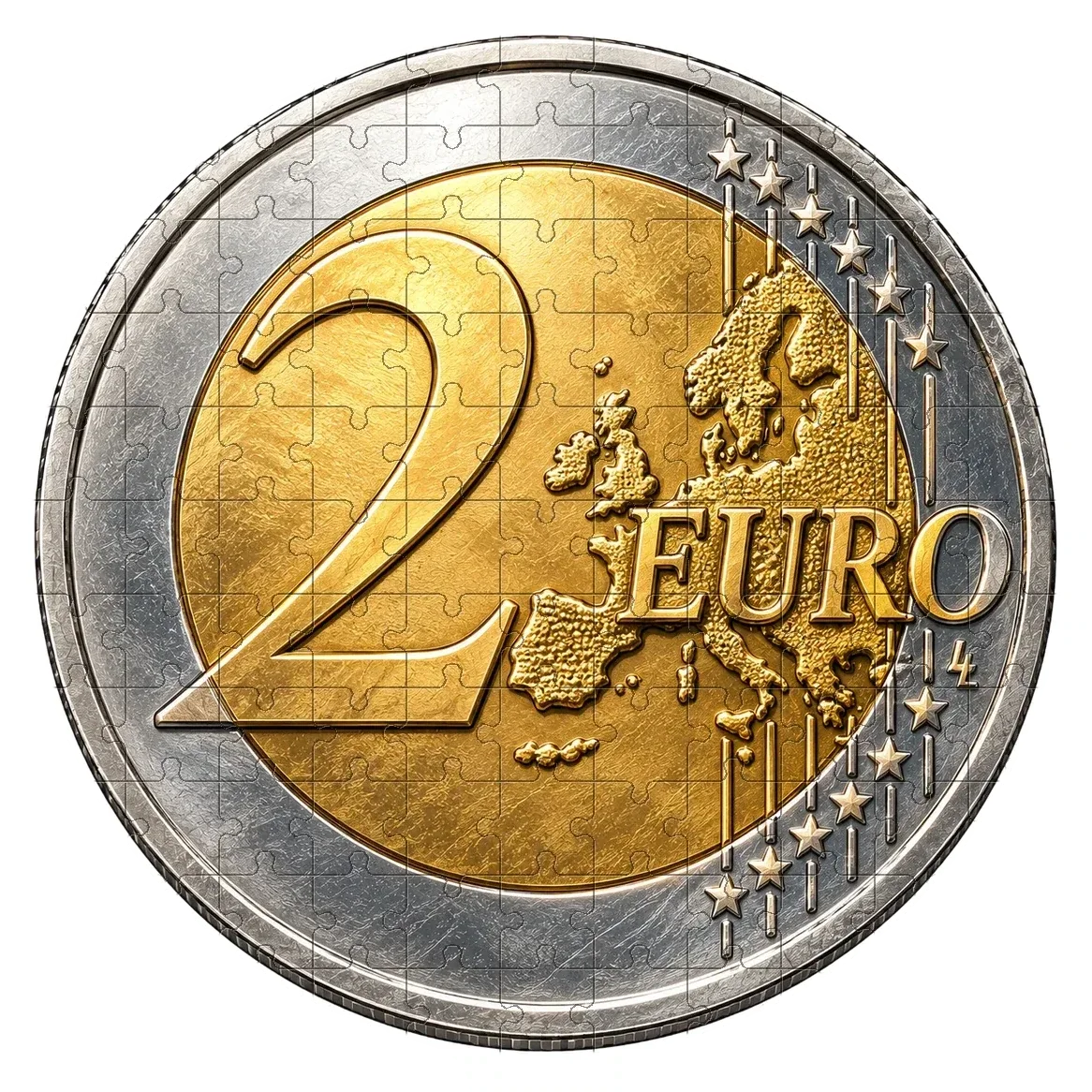 2 Euro Coin — wooden jigsaw puzzle by KOOBOOX