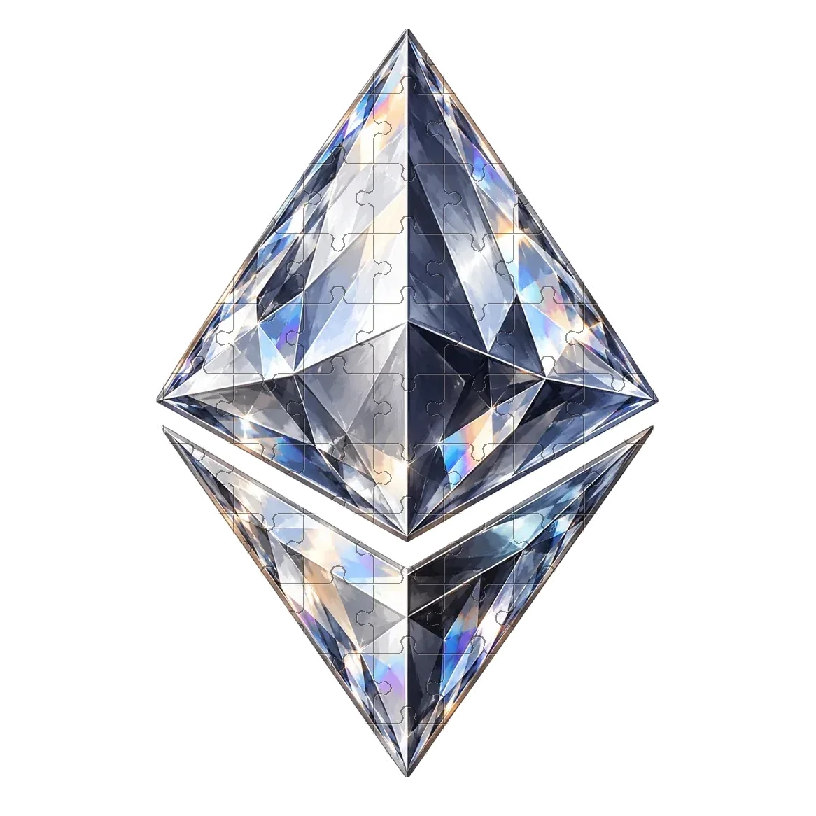 Ethereum Crystal — wooden jigsaw puzzle by KOOBOOX