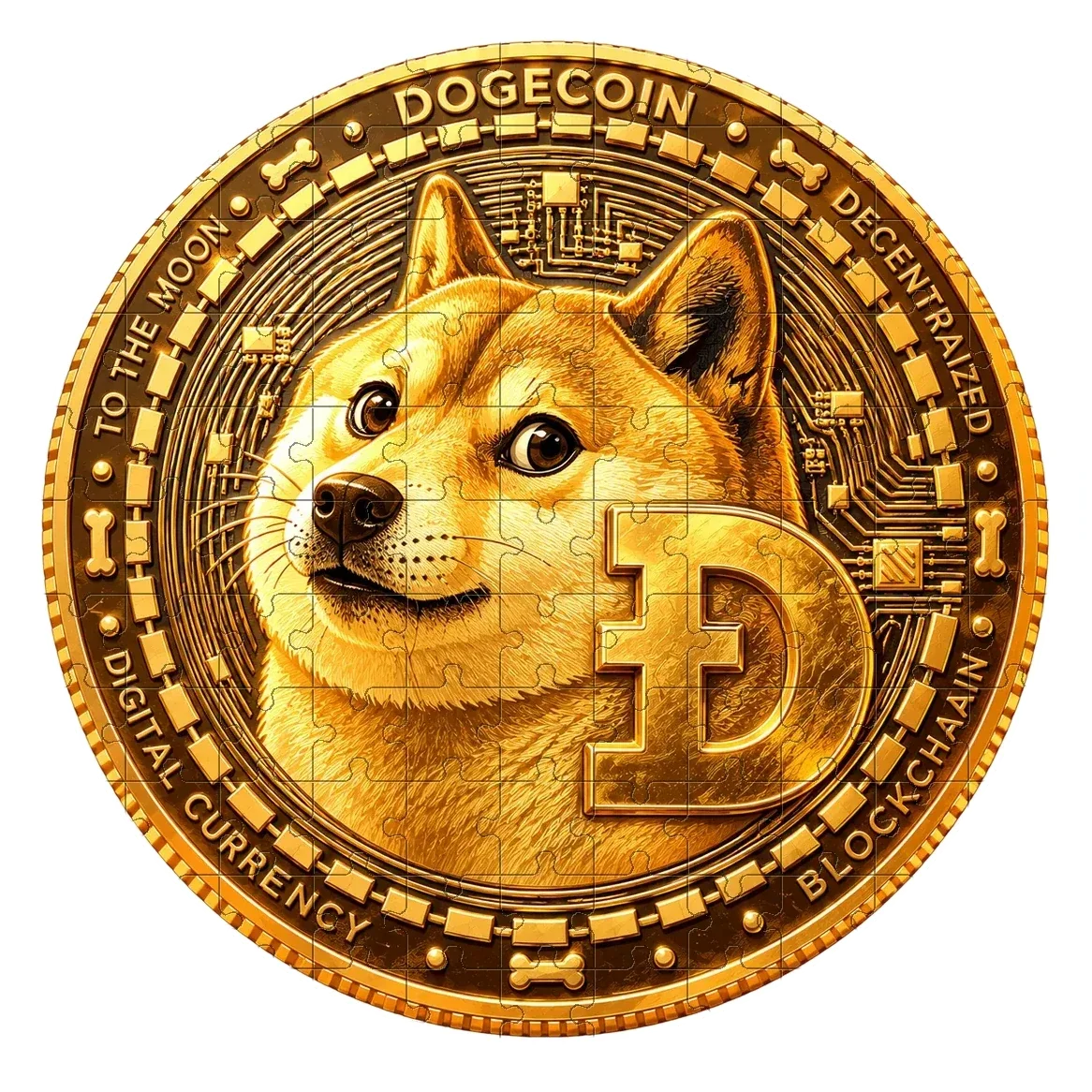 Dogecoin — wooden jigsaw puzzle by KOOBOOX